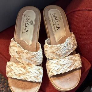 Sbicca Women's Tan Woven Sandals